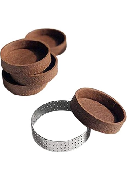 60 Paket Paslanmaz Çelik Tart Halkaları, Delikli Kek Mus Halkası, Kek Halkası Kalıbı, Yuvarlak Kek Pişirme Araçları 6 cm (Yurt Dışından) fırsatları