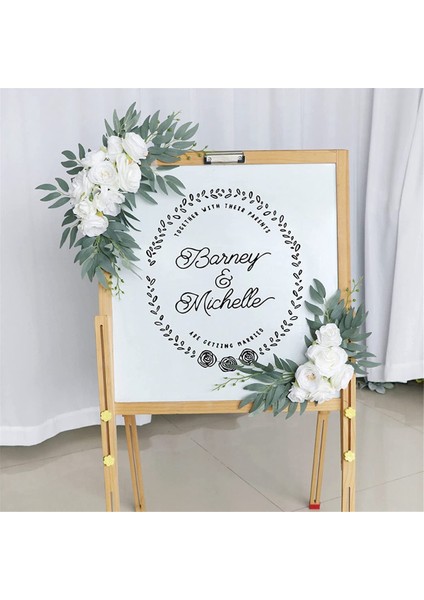Yapay Düğün Kemer Çiçek Seti Boho Okaliptüs Garland Perdeler Düğün Dekorasyon Hoş Geldin Yazısı, A (Yurt Dışından)