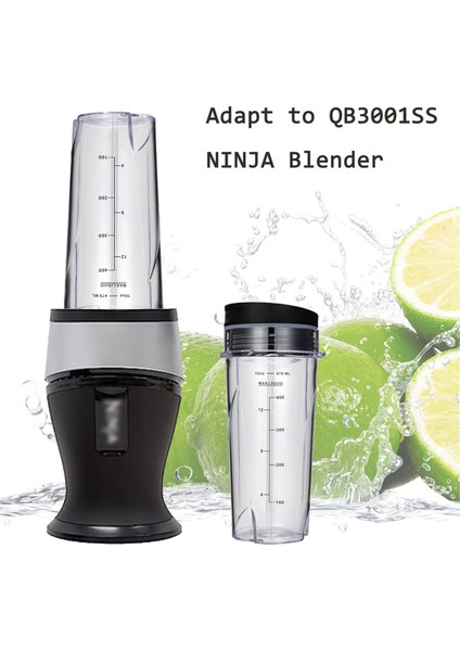 Ninja QB3001SS Fit Kompakt Kişisel Blender Için 16OZ Yedek Bardaklar, Kapaklı - 2 Paket (Yurt Dışından)