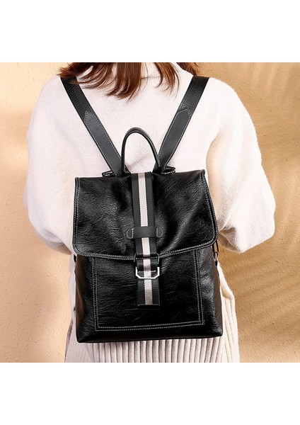Moda Çok Fonksiyonlu Bayan Sırt Çantası Vintage Büyük Kapasiteli Sırt Çantası Sırt Çantaları Kahverengi (Yurt Dışından)