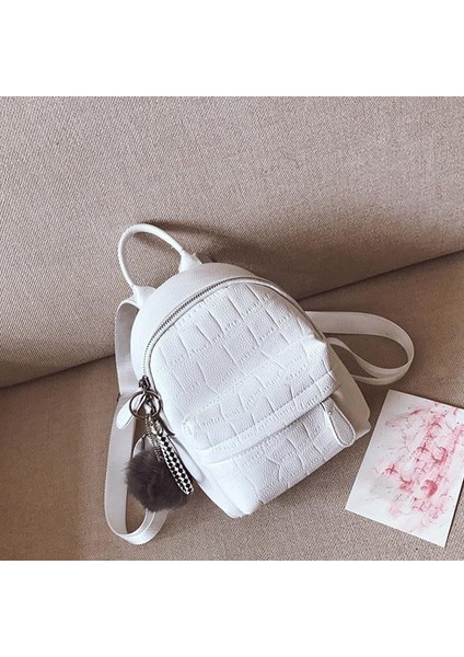 Pu Deri Sırt Çantası Servisli Kadın Mochila Seyahat Sırt Çantası (Siyah) (Yurt Dışından)