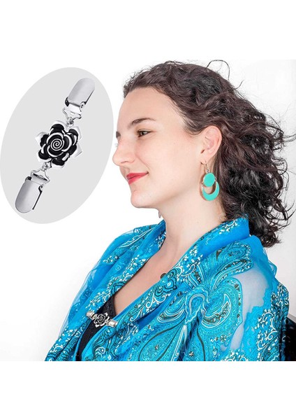 4 Parça Vintage Kazak Şal Klipler Retro Hırka Yaka Klipler Elbise Gömlek Broş Klipler Kadın Kızlar Için Giyen (Yurt Dışından)