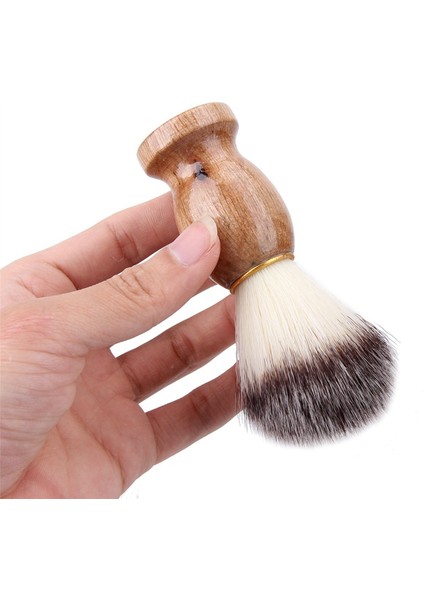 4 Adet Porsuk Saç Erkek Tıraş Fırçası Salon Erkekler Yüz Sakal Temizleme Cihazı Tıraş Aracı Jilet Fırçası Ahşap Saplı (Yurt Dışından)