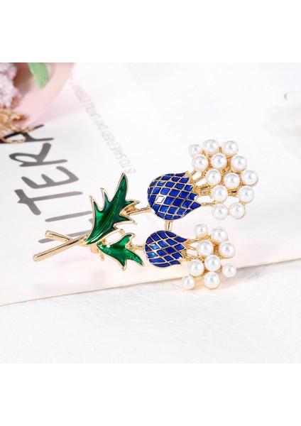Narin Yağ Damlası Inci Emaye Broş Bitki Meyve Moda Broş Düğün Buket Elbise Takı Aksesuarları Hediye (Yurt Dışından)