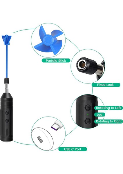 2x Epoksi Karıştırıcı, Reçine Karıştırma Için El Tipi Reçine Karıştırma Aletleri - 8 Adet Kürekli Elektrikli Karıştırıcı Makinesi (Yurt Dışından)