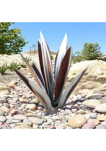 Tekila Rustik Heykel, Dıy Metal Agav Bitki, Rustik El Boyalı Metal Agav, Bahçe Yard Sanat Dekorasyon 65 cm (Yurt Dışından)