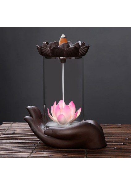 Zen Bergamot Lotus Brülör Duman Şelale Tütsü Brülör + 50 Adet Koni Tütsü Buhurdan Oturma Odası Dekorasyon Aromaterapi (Yurt Dışından)