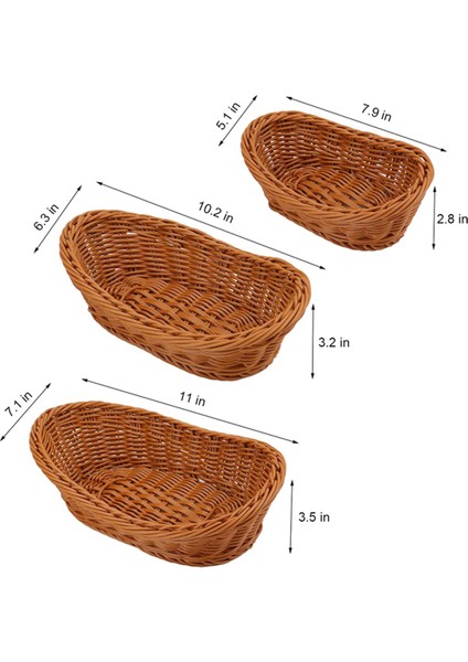 Hasır Dokuma Ekmek Sepeti Servis Sepeti 9'lu Set, Gıda Meyve Kozmetik Depolama Masa Üstü ve Banyo Için Depolama Sepeti (Yurt Dışından) fiyatları