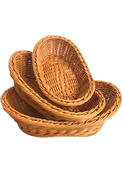 Hasır Dokuma Ekmek Sepeti Servis Sepeti 9'lu Set, Gıda Meyve Kozmetik Depolama Masa Üstü ve Banyo Için Depolama Sepeti (Yurt Dışından) indirimleri