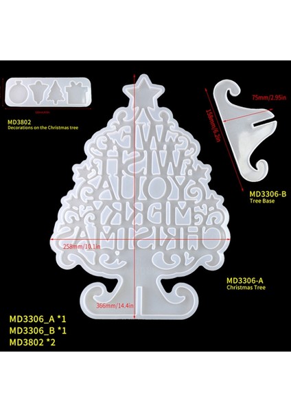 Noel Ağacı Silikon Kalıp El Yapımı Dekorasyon Reçine Zanaat Noel Dıy Takı Aksesuarları Süsleme (Yurt Dışından) fiyatları
