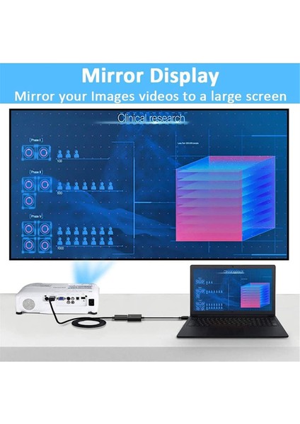 USB - Uyumlu Adaptör, USB 3.0/2.0 - Uyumlu Adaptör 1080P Hd Çoklu Ekran Video Ses Grafik Kablosu (Yurt Dışından)