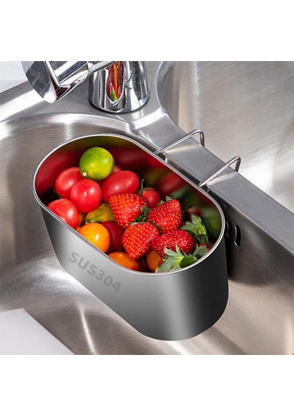 2x 304 Paslanmaz Çelik Mutfak Lavabo Drenaj Sepeti, Bulaşık Lavabo, Asılı Çöp Suyu Filtre Rafı, Filtre Rafı (Yurt Dışından) modelleri