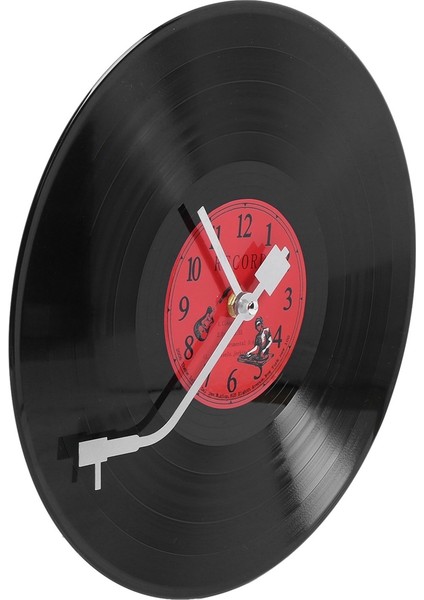 2x Avrupa Retro Nostaljik Ultra Sessiz Saat Vinil Kayıt Kişilik Duvar Saati Cafe Bar Dekoratif Duvar Saati (Yurt Dışından)