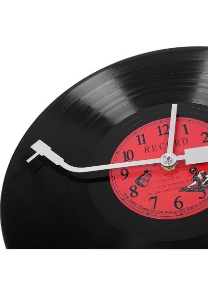 2x Avrupa Retro Nostaljik Ultra Sessiz Saat Vinil Kayıt Kişilik Duvar Saati Cafe Bar Dekoratif Duvar Saati (Yurt Dışından)