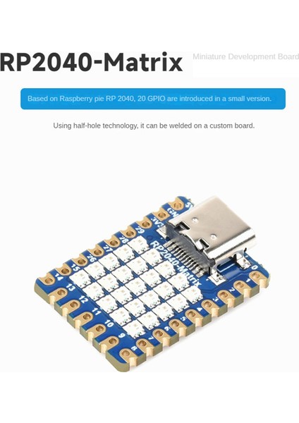 RP2040- RP2040 Çift Çekirdekli Işlemci Üzerinde 5x5 Ledli Mini Geliştirme Kartı (Yurt Dışından)