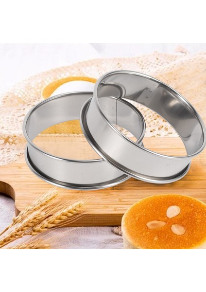 Çift Haddelenmiş Tart Halkaları Paslanmaz Çelik Yuvarlak Muffin Halkaları Crumpet, Tart, Muffin Yapımı Için Metal Crumpet Halkaları 12 (Yurt Dışından) indirimleri