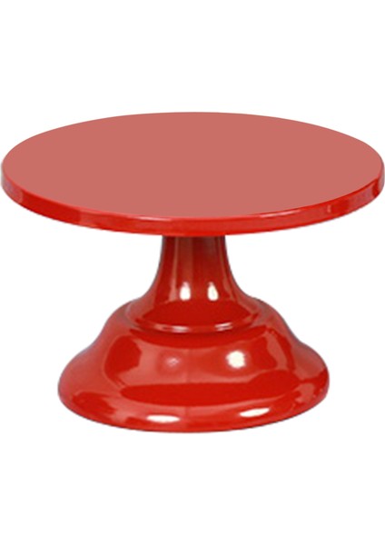 Metal Demir Kek Standı Yuvarlak Kaide Tatlı Tutucu Cupcake Vitrin Doğum Günü Düğün Partisi Için Bakeware (Kırmızı S) (Yurt Dışından)