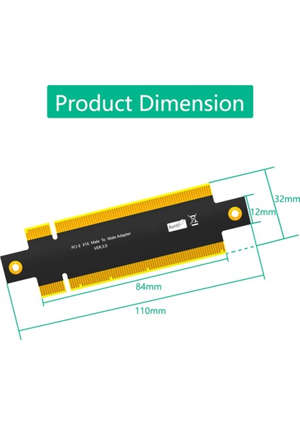 Pcı Express 3.0 16X Erkek - Erkek Adaptör Konnektörü Yükseltici Dönüştürücü Pcı-E X16 - -E X16 Pcb Kartı Tasarımını Uzatın (Yurt Dışından)