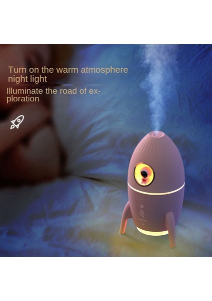 350ML Mini Astronot Hava Temizleme Nemlendirici, Ev Için Atmosfer Işığı ile Hava Nemlendiriciyi Kullanmak Için Takılı Pembe (Yurt Dışından)