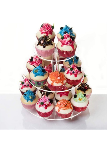 3 Katmanlı Akrilik Cupcake Standı, Doğum Günü, Bebek Partisi, Çay Partisi ve Düğün Dekoru Için Yuvarlak Kek Teşhir Standı (Yurt Dışından) fırsatları