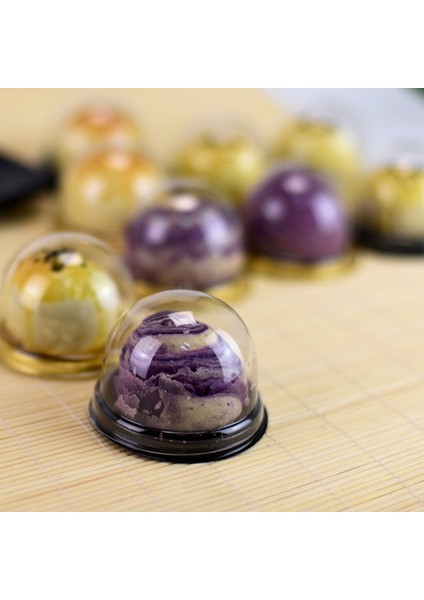 100 Adet Mini Kek Kutusu, Şeffaf Plastik Kekler Kubbe Kutusu 2 Inç Mooncake Kutusu ile Doğum Günü Partisi Için Temizle Kubbe (Yurt Dışından)