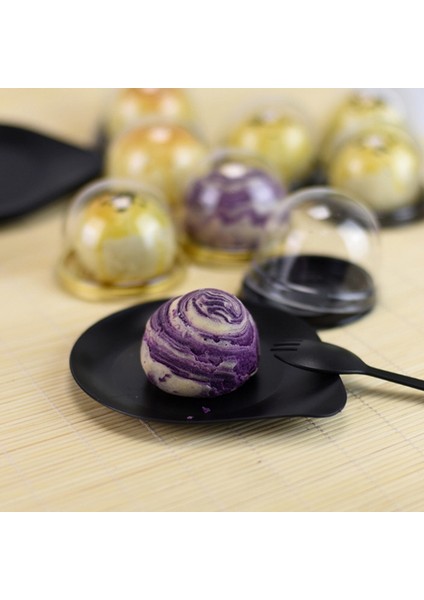 100 Adet Mini Kek Kutusu, Şeffaf Plastik Kekler Kubbe Kutusu 2 Inç Mooncake Kutusu ile Doğum Günü Partisi Için Temizle Kubbe (Yurt Dışından)