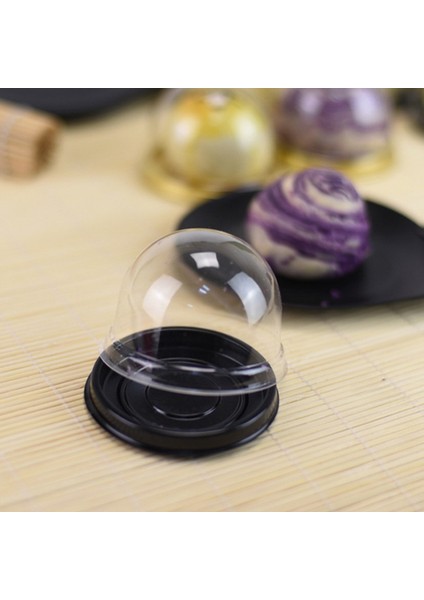 100 Adet Mini Kek Kutusu, Şeffaf Plastik Kekler Kubbe Kutusu 2 Inç Mooncake Kutusu ile Doğum Günü Partisi Için Temizle Kubbe (Yurt Dışından)