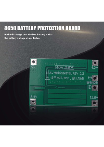 3s 40A Tornavida 12V Li-Ion 18650 Bms Pcm Koruma Levhası Bms Pcm Denge Liion Hücre Paketi Modülü ile (Yurt Dışından)