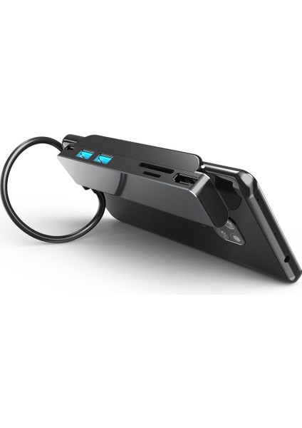 USB C Hub 3.0 87W Pd -Uyumlu Dönüştürücü Tip C Pro Için 90 Derece Çok Fonksiyonlu Yan Klip Adaptörü (Yurt Dışından)