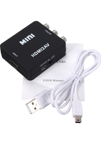 Mini'den Rca'ya Kompozit Video Ses Av Adaptörü Dönüştürücü Adaptör 720P 1080P (Yurt Dışından)