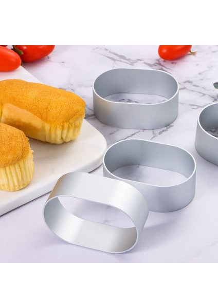 10 Adet Peynir Alüminyum Alaşımlı Oval Peynir Kalıp Mousse Ekmek Kek 100 Adet Astar Kağıt Pişirme Aracı ile (Yurt Dışından)
