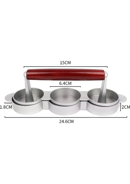 Mini Hamburger Presleri Yapışmaz 3 Yuvalı Küçük Burger Köftesi Basın Üçlü Sığır Burger Makinesi Kalıp Makinesi Et Mutfağı (Yurt Dışından)