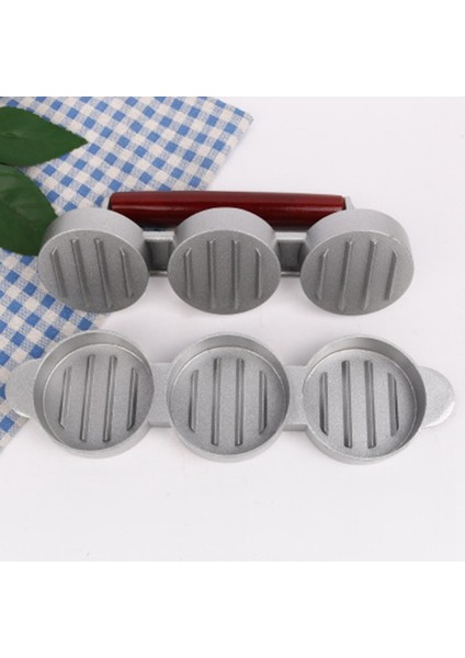 Mini Hamburger Presleri Yapışmaz 3 Yuvalı Küçük Burger Köftesi Basın Üçlü Sığır Burger Makinesi Kalıp Makinesi Et Mutfağı (Yurt Dışından)