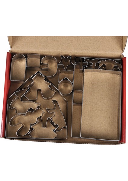 18 Adet 3D Zencefilli Kurabiye Evi Paslanmaz Çelik Noel Senaryo Çerez Kesiciler Seti Bisküvi Kalıp Fondan Kesici Pişirme Aracı (Yurt Dışından) fırsatları