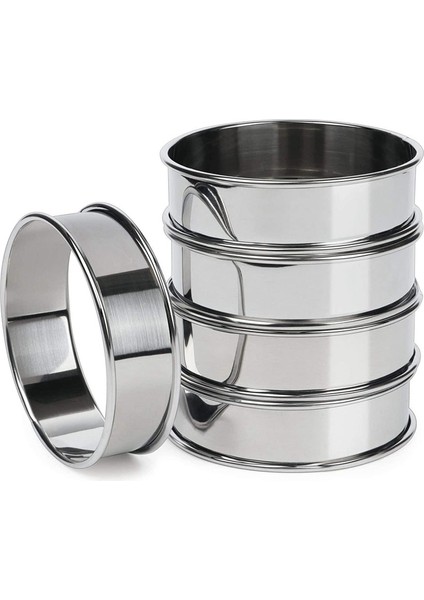 5 Parça Çift Haddelenmiş Tart Yüzükler Yuvarlak Muffin Yüzükler Crumpet Yüzükler Ev Restoran Için Dairesel Tart Yüzükler (Yurt Dışından) fiyatları