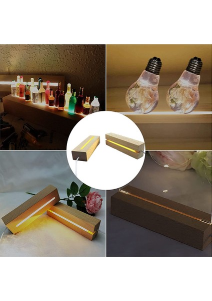 LED Ahşap Teşhir Tabanı, Teşhir Kaidesi, Lazer Kristal Cam Akrilik Için Işık Tabanı Standı (Yurt Dışından)