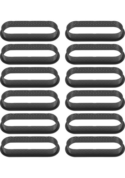 12 Adet Oval Tart Yüzükler Isıya Dayanıklı Delikli Kek Mus Halkası Yapışmaz Bakeware Tart Mini Kek Kalıbı Kek Yüzükleri (Yurt Dışından) fiyatları
