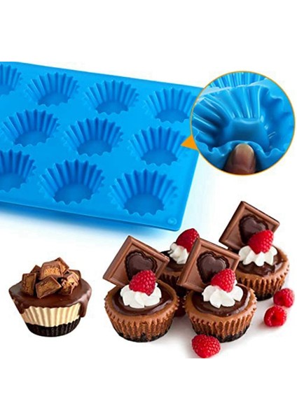 Fıstıklı Fincan Kek Kalıbı, Isırık Boyutu Yağ Için Silikon Mini Tart Tava, Muffin Kek Için Silikon Çikolata Şeker Kalıbı (Yurt Dışından)