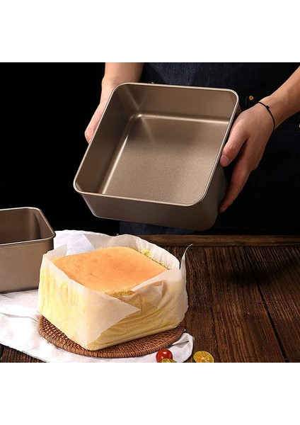 Altın Kare Kek Kalıbı Kalınlaşma Yapışmaz Antik Fırın Tepsisi Kare Derin Pişirme Tavaları Barbekü Ekmek Antik Kek Kalıbı (Yurt Dışından) modelleri
