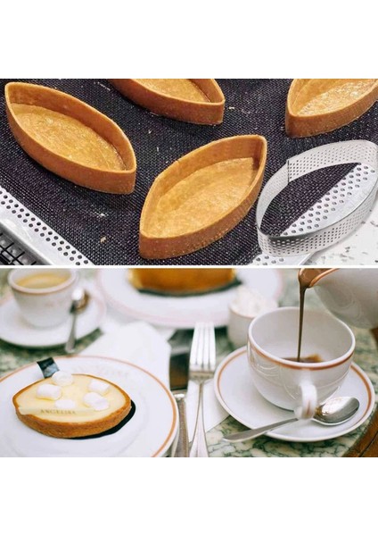 Tekne Şekli ve Üç Köşeli Paslanmaz Çelik Tart Yüzük Kule Kek Kalıbı Delikli Kek Mousse Yüzük (Yurt Dışından)