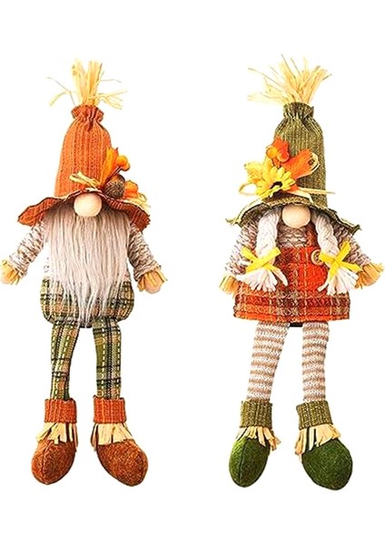 Sonbahar Dekor Gnomes Peluş Sonbahar Süslemeleri Ev Için 2 Adet Çiftlik Evi Için Cadılar Bayramı Süslemeleri Sonbahar Kabak Dekor (Yurt Dışından)