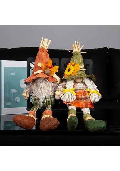 Sonbahar Dekor Gnomes Peluş Sonbahar Süslemeleri Ev Için 2 Adet Çiftlik Evi Için Cadılar Bayramı Süslemeleri Sonbahar Kabak Dekor (Yurt Dışından)