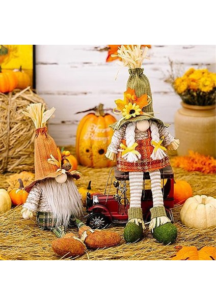 Sonbahar Dekor Gnomes Peluş Sonbahar Süslemeleri Ev Için 2 Adet Çiftlik Evi Için Cadılar Bayramı Süslemeleri Sonbahar Kabak Dekor (Yurt Dışından)