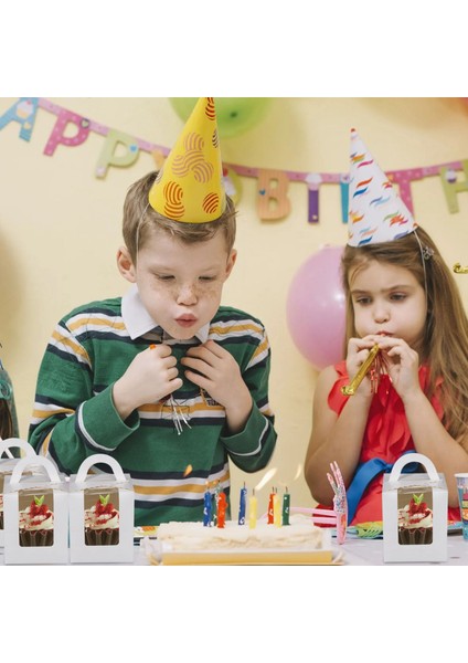 50 Adet Tek Cupcake Kutuları Beyaz Bireysel Cupcake Taşıyıcı Tutucular, Fırın Sarma Ambalajı Için Pencere Ekleri ile (Yurt Dışından) indirimleri
