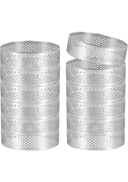 12 Paket Paslanmaz Çelik Tart Halkaları 3 In, Delikli Kek Musluk Halkası, Kek Halkası Kalıbı, Yuvarlak Kek (Yurt Dışından) fiyatları