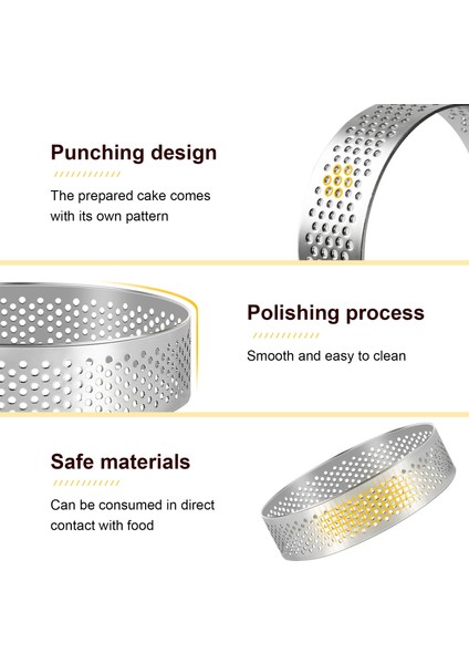 12 Paket Paslanmaz Çelik Tart Halkaları 3 In, Delikli Kek Musluk Halkası, Kek Halkası Kalıbı, Yuvarlak Kek (Yurt Dışından) indirimleri