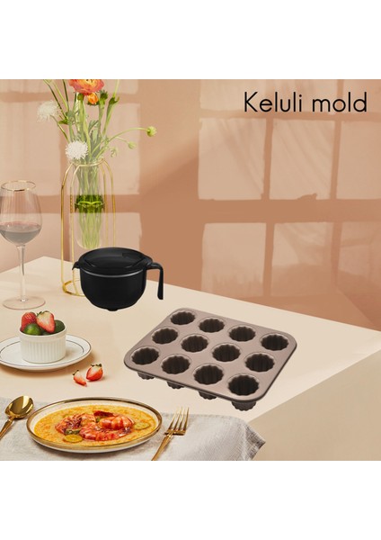 Canele Kalıp Kek Tavası, 12 Gözlü Yapışmaz Cannele Muffin Bakeware Fırın Pişirme Için Cupcake Tavası (Şampanya Altın) (Yurt Dışından) fiyatları