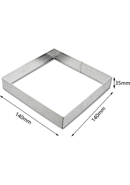 Kare Tartlet Fransız Tatlısı Fare Meyveli Turta Delikli Kiş Kek Kalıbı Tatin Peynir Tavası (140X140X35MM) (Yurt Dışından) fırsatları