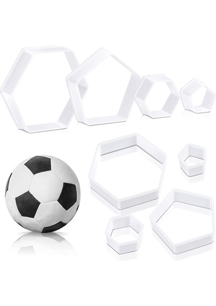 Futbol Desen Çerez Kesiciler Futbol Kek Fondan Altıgen Kesici Mutfak Dıy Kek Dekorasyon Araçları (Yurt Dışından)