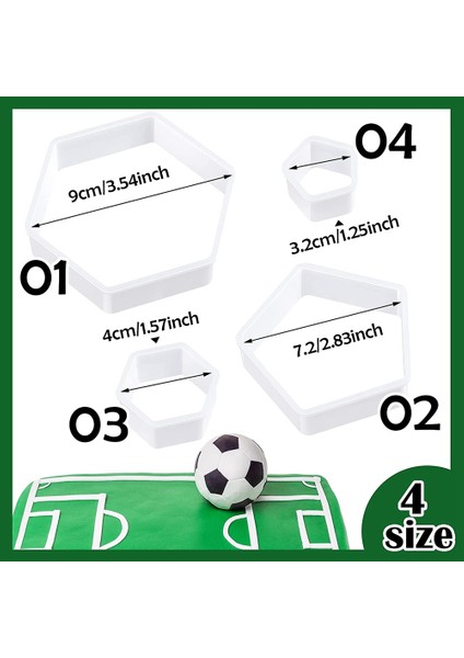 Futbol Desen Çerez Kesiciler Futbol Kek Fondan Altıgen Kesici Mutfak Dıy Kek Dekorasyon Araçları (Yurt Dışından) fırsatları
